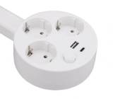 ⚡ Extensor de Enchufe con USB-A, USB-C y 3 Tomas CA – Giratorio 180°, Extensible y Compacto - Imagen 4