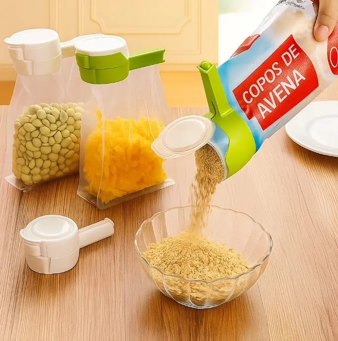 Clip de Sellado para bolsas con tapa para Verter Fácilmente - Pack de 4 Unidades - Imagen 3